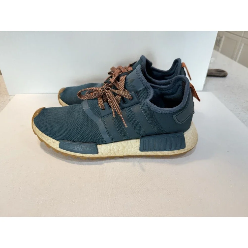 Adidas NMD R1 Trail Boost Shoes Teal Orange Men’s US 8.5 Gum Sole Sneakers